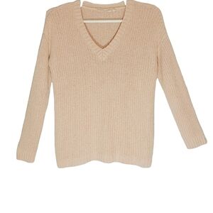 Soft Surroundings V-neck Knit Chunky‎ Sweater Women's M Preppy